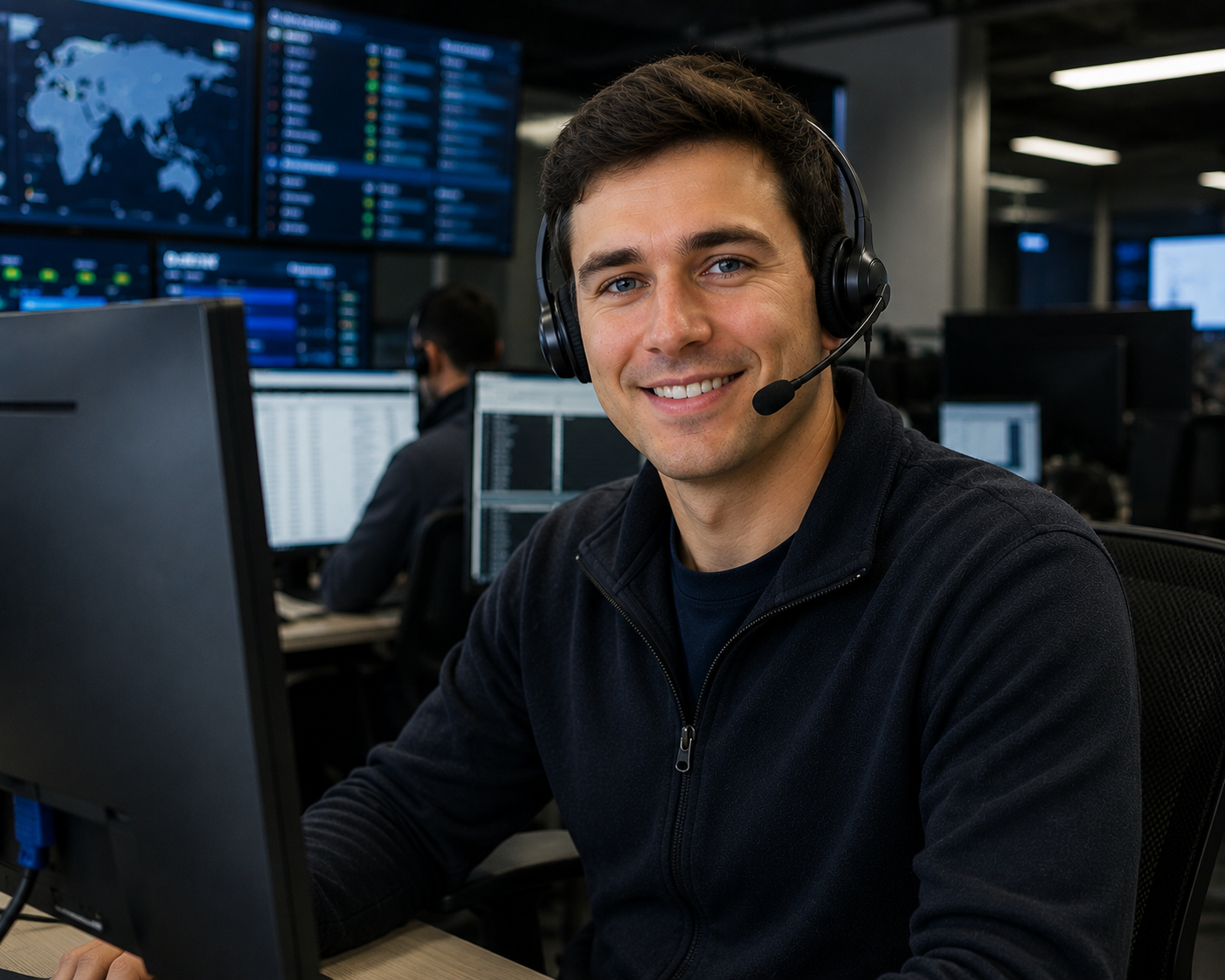 VisCore IT Male Support Technician with Headset